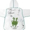 Mini maximo | Regenmantel "Frosch" Trasparente, Riflettente, Aufbewahrungstasche Bianco/Verde