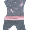 Mini maximo | Mini Girl-Schlupfmutze Jacquard Einhorn Mittelgraumeliert/Corniolo