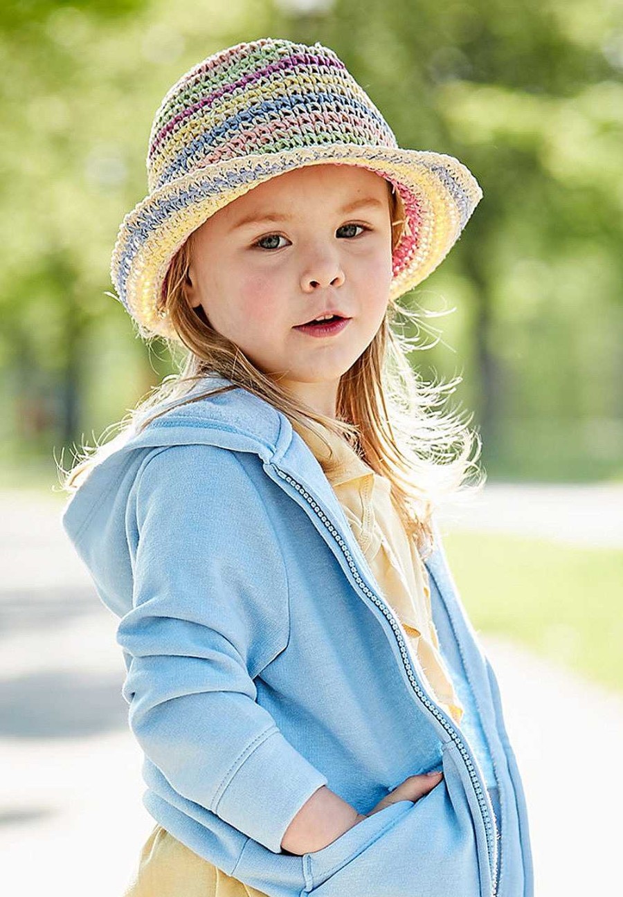 Mini maximo | Mini Girl-Trilby, Handarbeit Bianco Sabbia/Multicolore