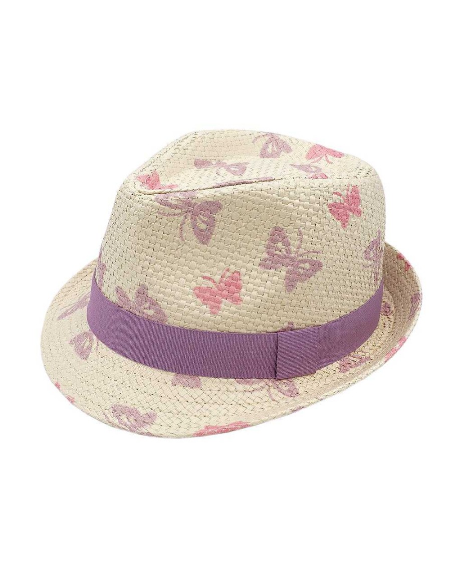 Mini maximo | Mini Girl-Trilby, Futter "Farfalla". Sabbia Bianca/Lavanda Digitale