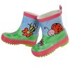 Bambino maximo | Kindergummistiefel "Kafer" Reflekt 3M, Fotoprint Rosa Rosa/Frisches Grun