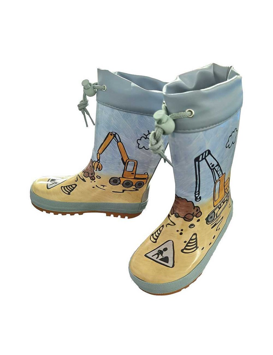 Bambini maximo | Gummistiefel "Baustelle", Jerseyfutter, Fotoprint, Stulpe, Reflekt 3M Guida