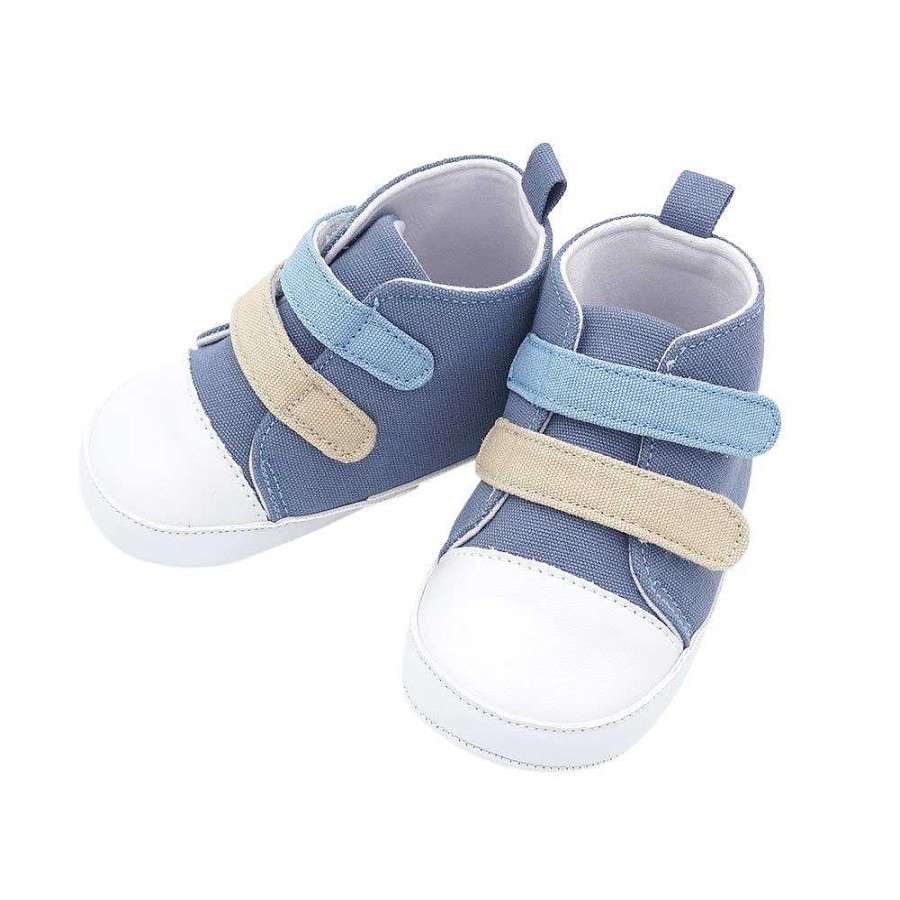 Bambino maximo | Schuhe, Knochelhoch, 2X Klett. Anti-Rutsch-Sohle, Tpr Denimblu