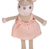 Mini maximo | Puppe, Reh Mit Kleid Musselistoff, Gestrick Nomade/Rosa Tan