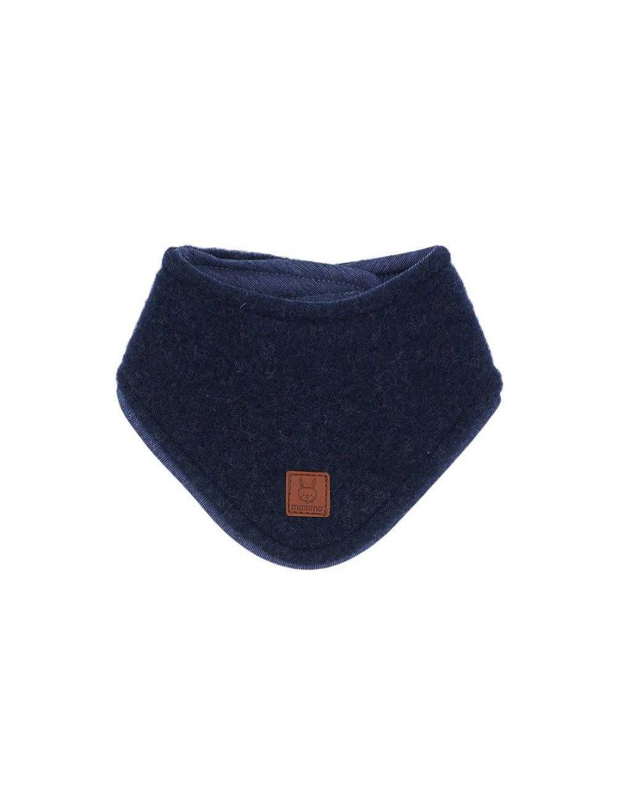 Bambino maximo | Ottiene Baby-Tuch, Wollfleece Kbt Futter Jersey Kba Navymeliert/Indigomeliert