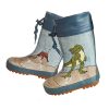 Mini maximo | Gummistiefel "Dino", Fotoprint Gepatcht, Reflex 3M, Stulpe, Winterfutter Pietra Blu