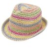 Mini maximo | Mini Girl-Trilby, Handarbeit Bianco Sabbia/Multicolore